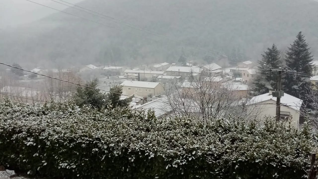 Gard : les paysages sous la neige aux Salles-du-Gardon