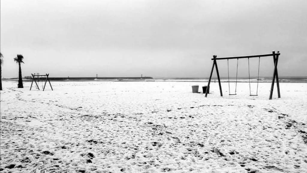 Les plages de l’Hérault sous la neige ce matin