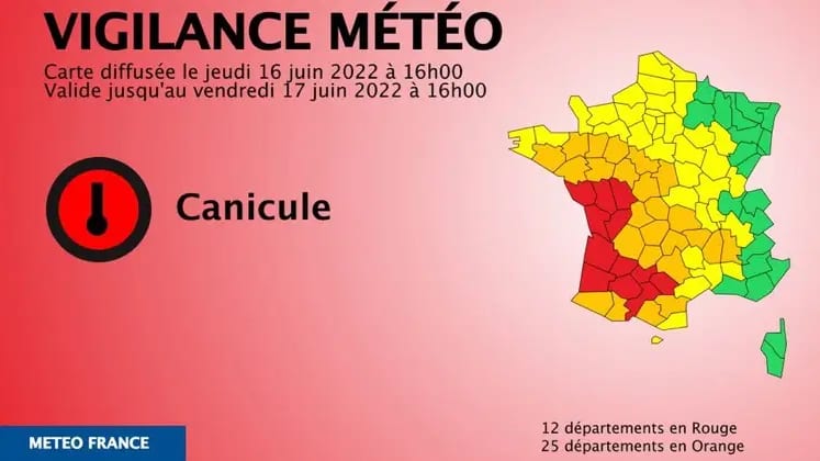 Météo. Canicule : 12 départements placés en vigilance rouge