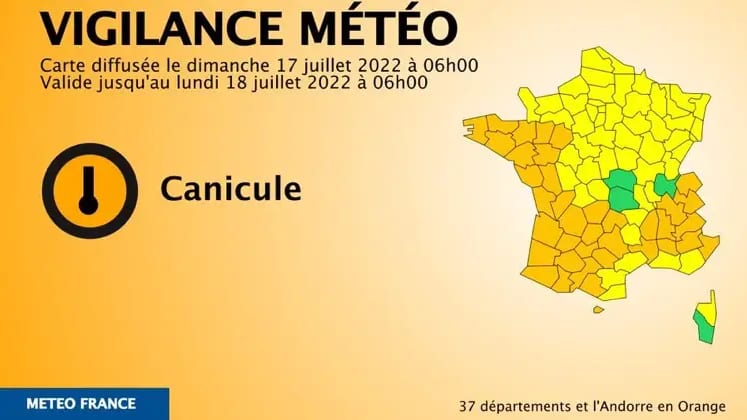 Canicule : vigilance météo orange sur une grande partie du pays