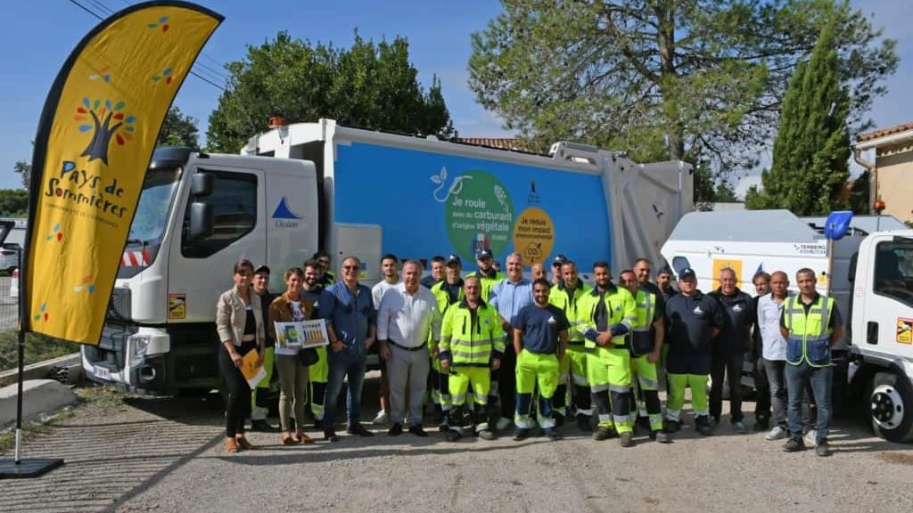 Pays de Sommières : inauguration des camions du groupe Océan roulant au bio carburant 100% Français