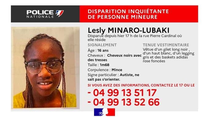 FIN DES RECHERCHES DE LA JEUNE LESLY