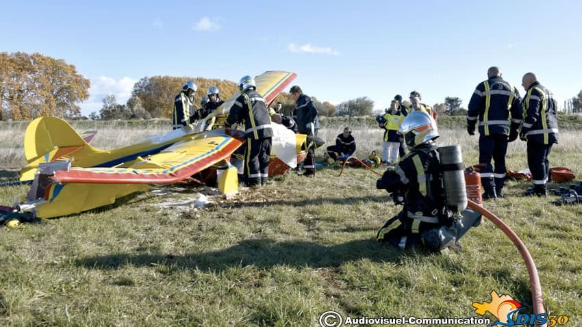 Gard : crash d’un avion de type ulm, son pilote gravement blessé