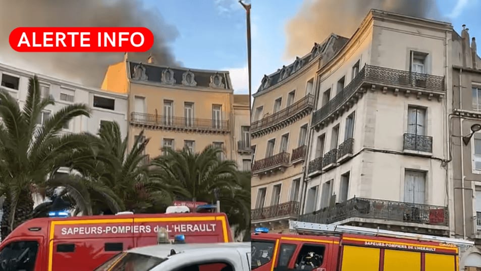 Sète : violent incendie dans un immeuble, 30 pompiers engagés