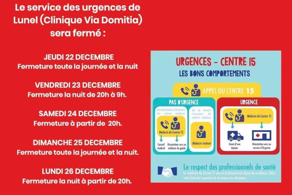 Urgences de Lunel fermées