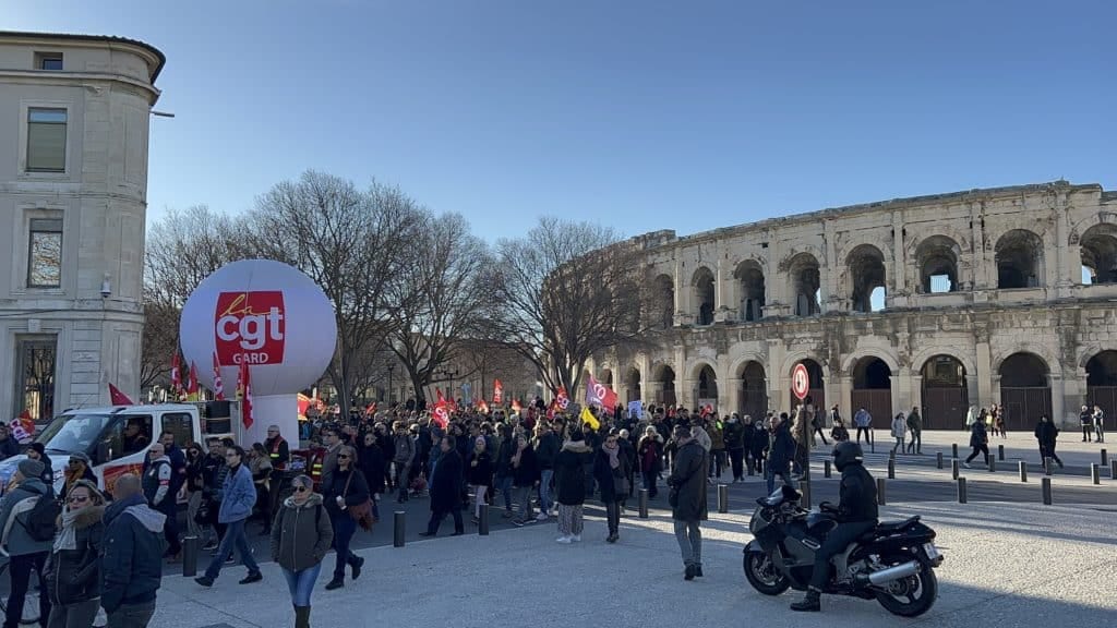Nîmes : forte mobilisation en cours contre la réforme de retraites