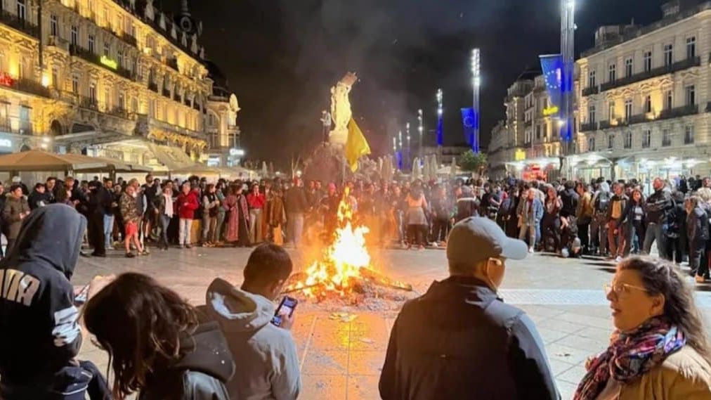 Montpellier : la Place de la Comédie en feu ce jeudi soir