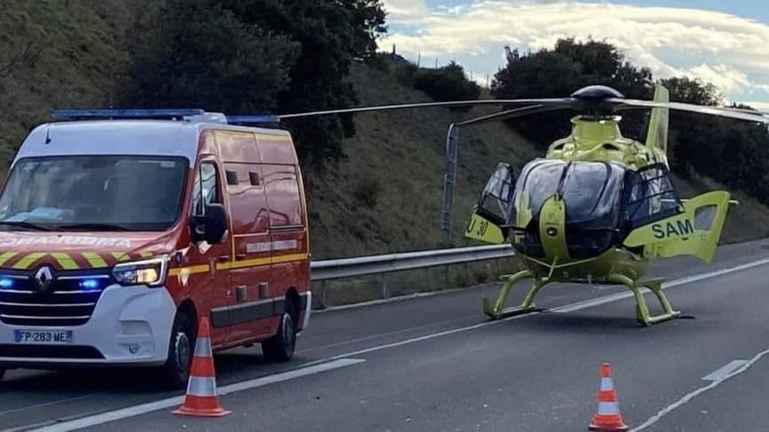 Autoroute A9 : 1 mort, 1 blessé grave et 2 blessés légers dans un grave accident dans le Gard