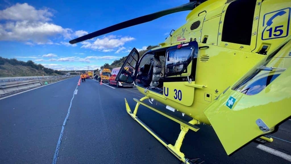 Gard : un motard de 54 ans héliporté en urgence absolue après un grave accident