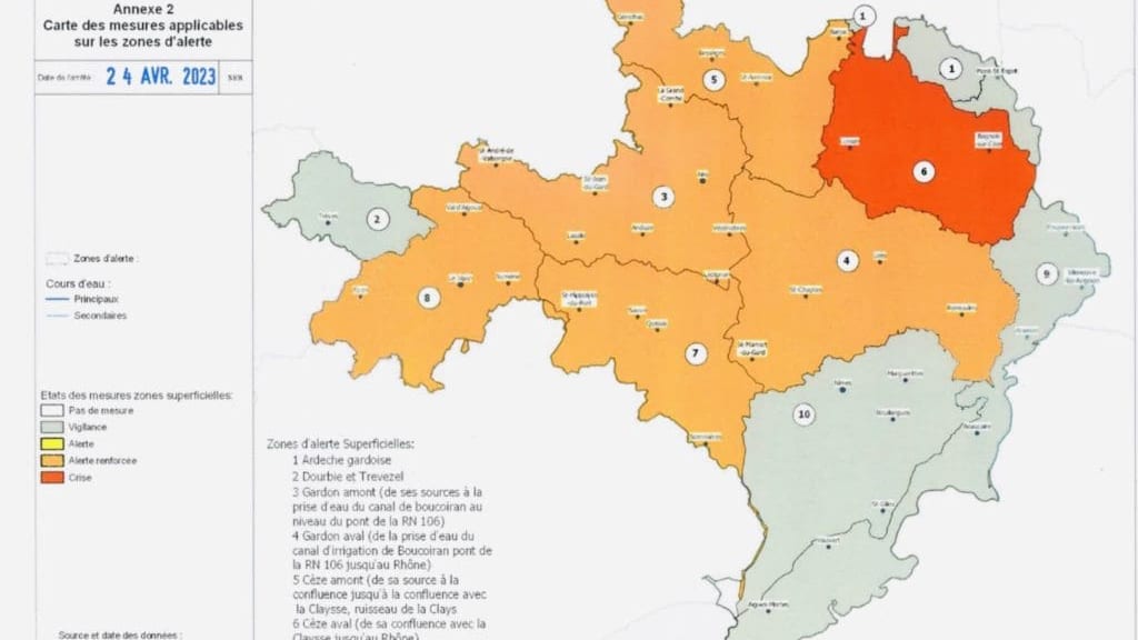 Sécheresse dans le Gard : passage en situation de « crise » sur la zone Cèze
