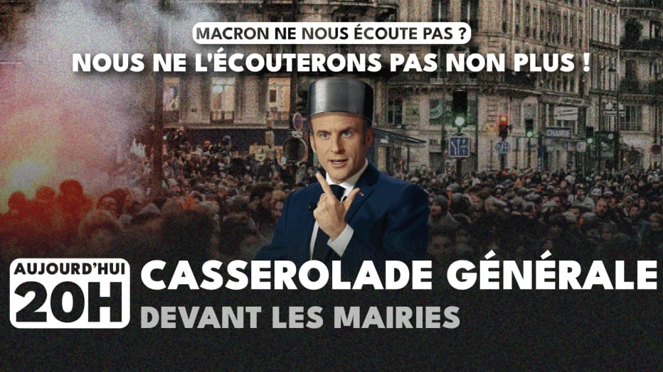 France : un appel à la casserolade générale à 20h pour Emmanuel Macron