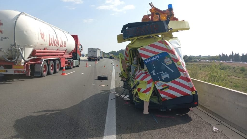 Hérault : un fourgon d’intervention Vinci broyé dans un accident sur l’autoroute A9