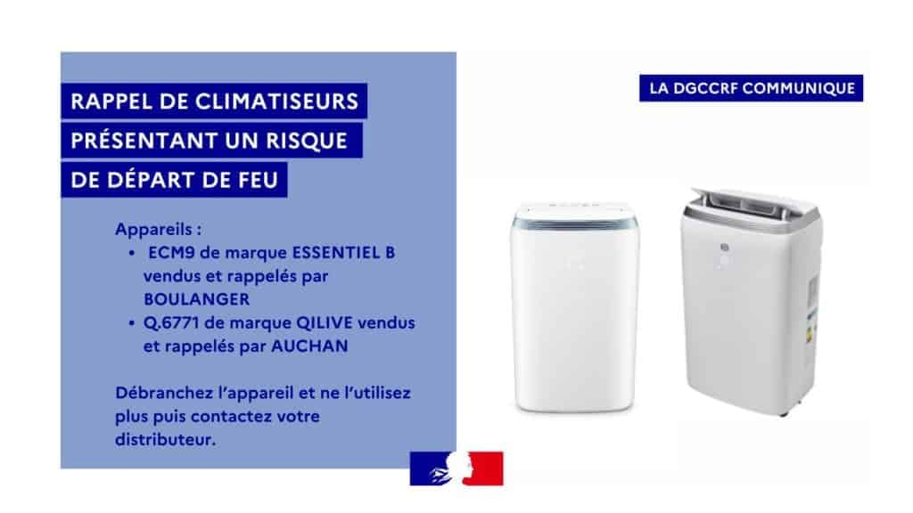 France : des climatiseurs rappelés pour cause de risque de départ de feu !