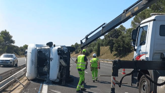 Gard : accident impliquant un camping-car en cours sur l’autoroute A9