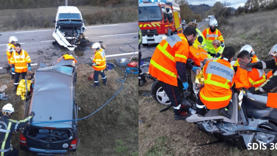 Gard : grave accident de la circulation à Vallerargues au nord d’Uzès, une personne héliportée