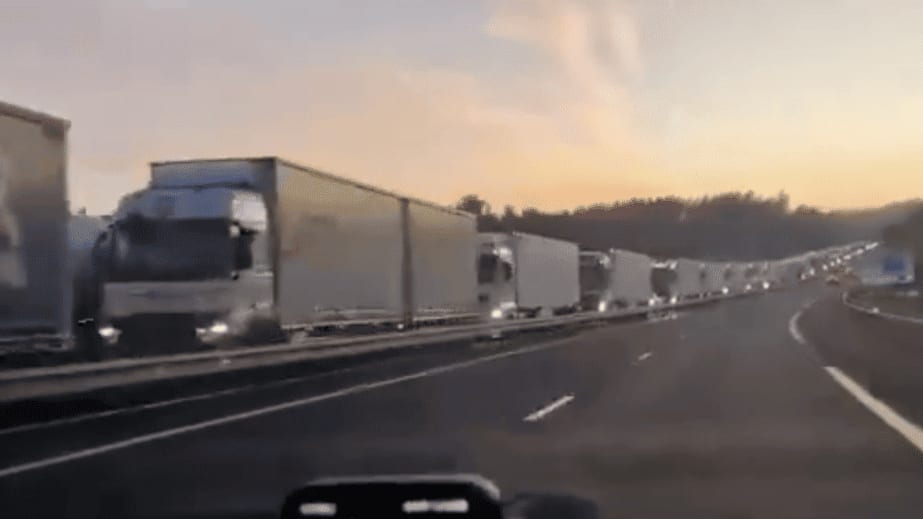 Blocage de l'A75 en Lozère