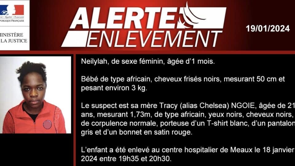 ALERTE ENLÈVEMENT : le dispositif levé, le bébé retrouvé