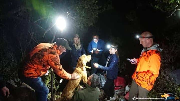 Gard : les sapeurs-pompiers libèrent un chien coincé sous une roche après une opération longue et périlleuse