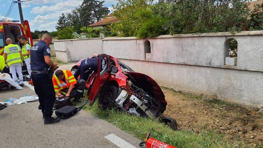 Accident mortel à Beaucaire - Photo SDIS 30