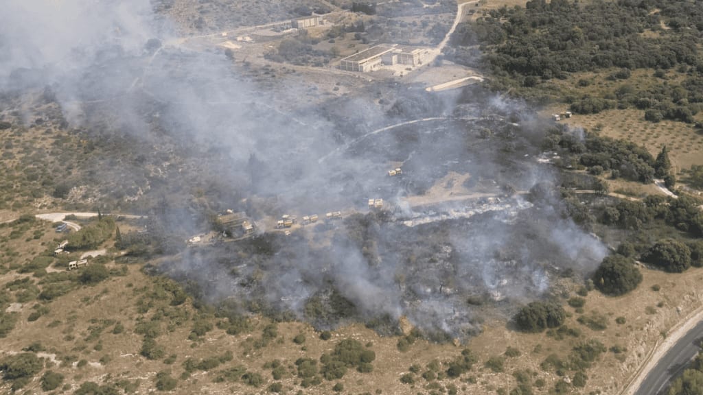 feu à Fabrègues - photo Préfet 34