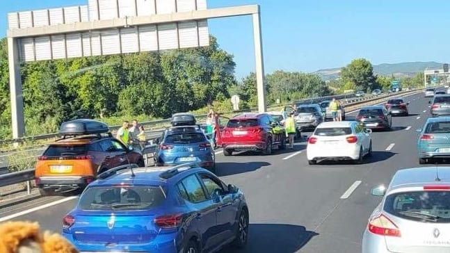 Accident ce lundi matin sur l'autoroute A9 près de Narbonne - Photo : Kazaa Infos Radars.