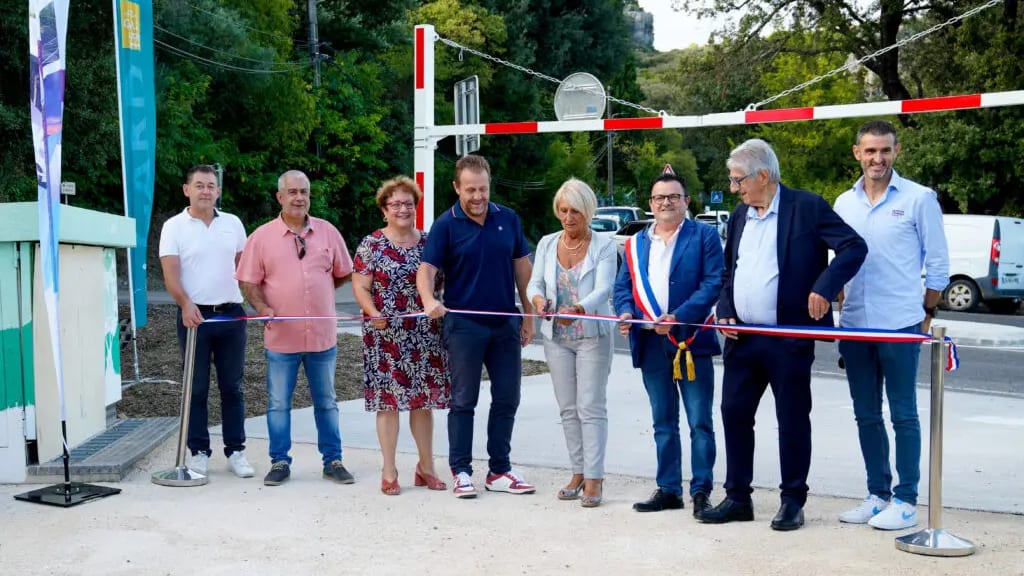 Inauguration de l'aire de covoiturage à Corconne, près de la RD 45 - Photo : Département du Gard