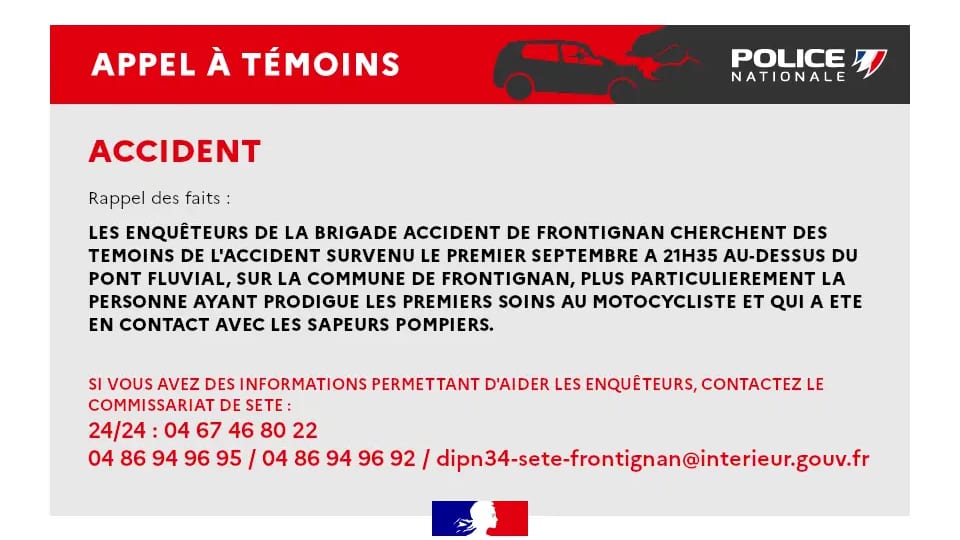Appel à témoins - POLICE NATIONALE 34