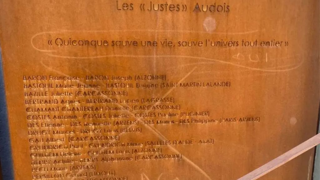 Plaque des Justes Audois - photo d'illustration infOccitanie