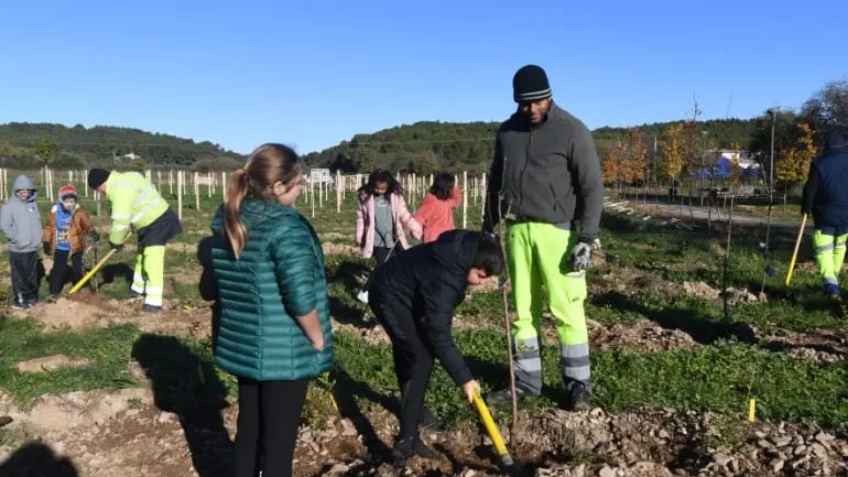 Nîmes : les écoliers plantent des arbres au nom de la biodiversité