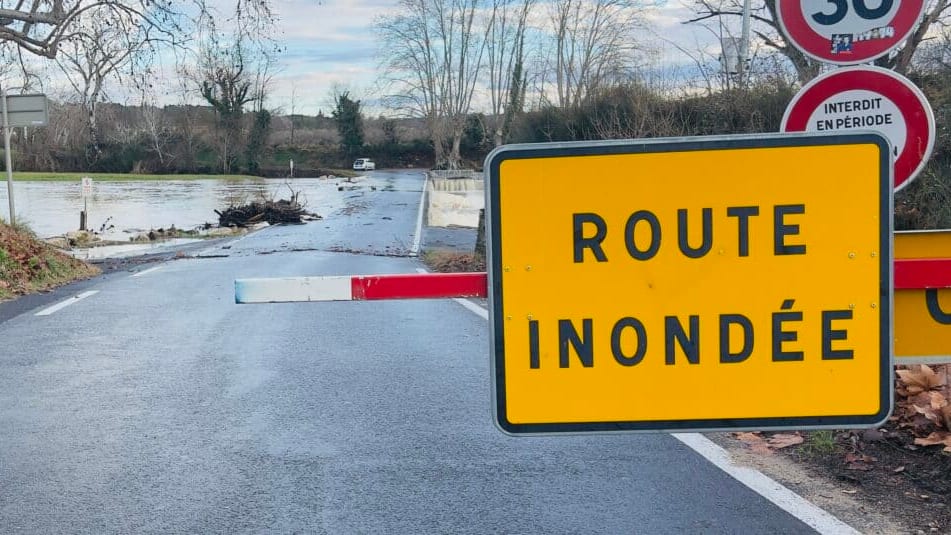 infOccitanie - illustration inondation route inondée