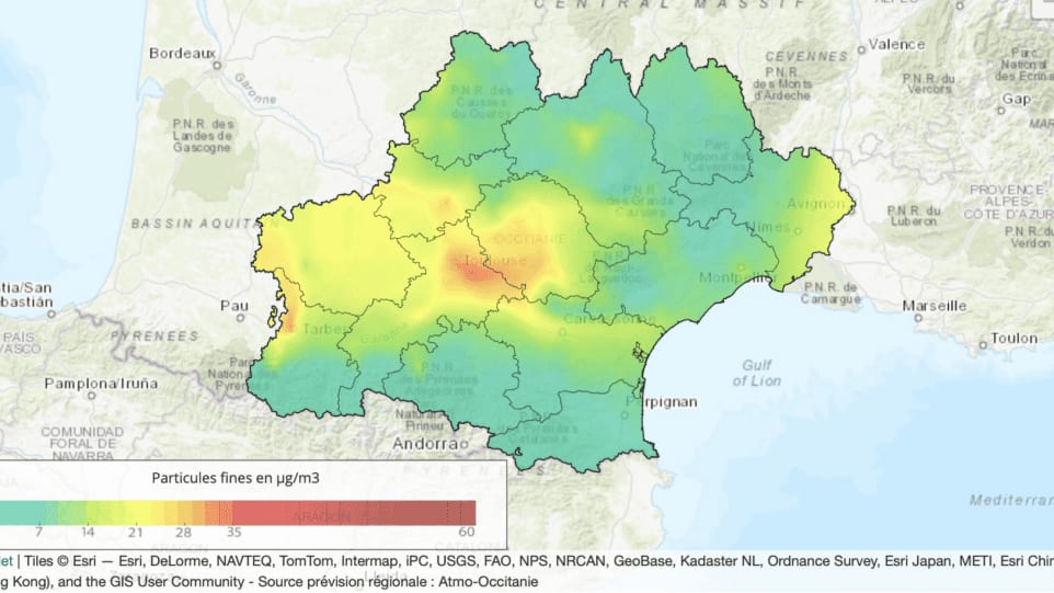 Pollution de l’air en Occitanie : des niveaux élevés de particules fines ce lundi