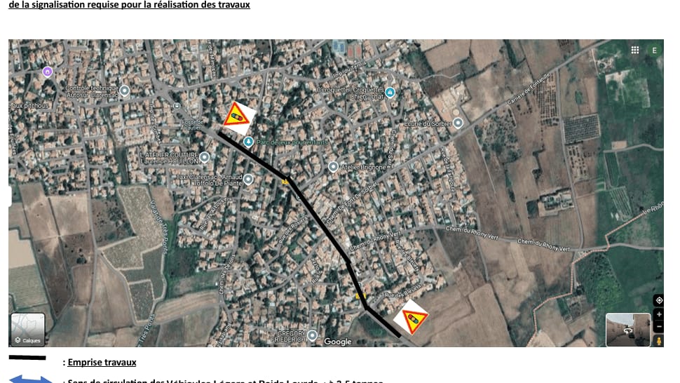 Nîmes Métropole : déviation de la RD14 en raison de travaux sur le réseau d’eau