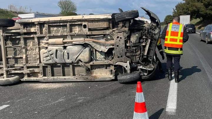 Accident autoroute A9 : un fourgon sur le flanc entre Agde et Sète