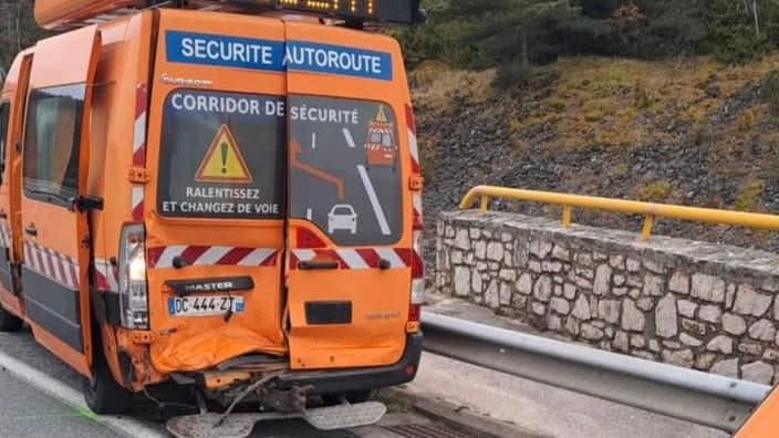 Accident sur l’autoroute A75 : un fourgon de la DIR percuté