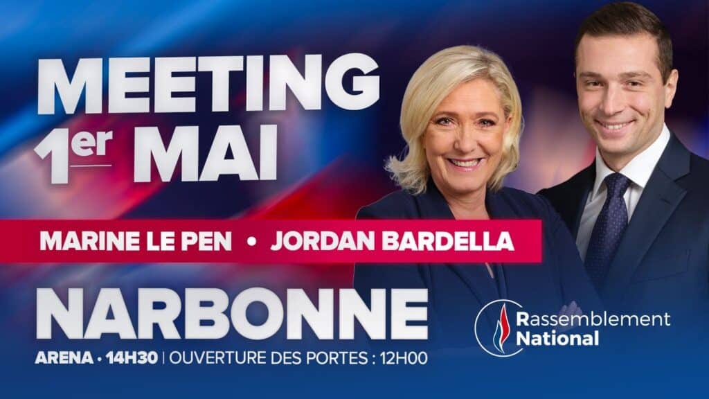 Aude : Marine Le Pen et Jordan Bardella en meeting à Narbonne