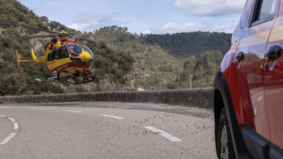 Accident dans l’Hérault : un motard héliporté en urgence absolue