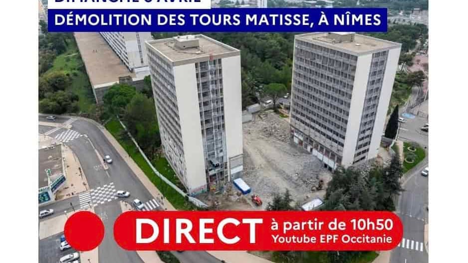 Gard : suivez en direct la démolition des tours Matisse à Pissevin
