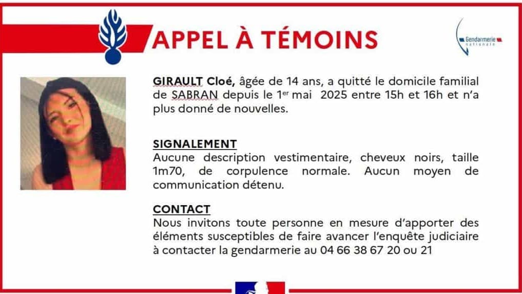Gard : disparition inquiétante d’une adolescente de 14 ans