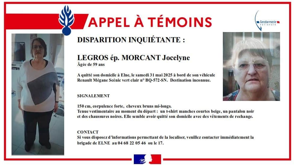 Pyrénées-Orientales : disparition inquiétante d’une femme de 59 ans