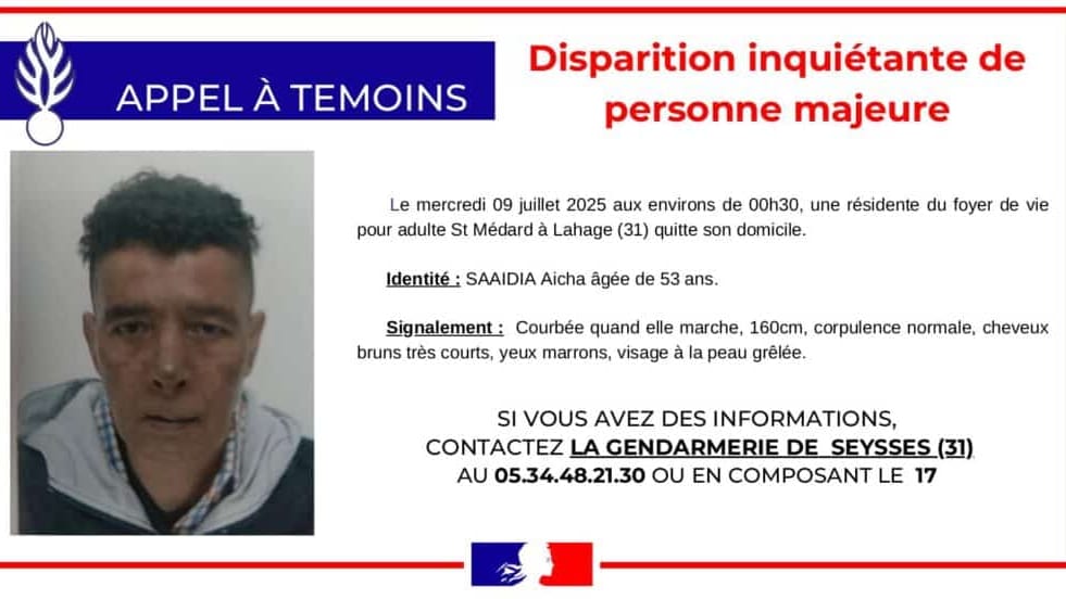 Haute-Garonne : disparition inquiétante d’une femme de 53 ans