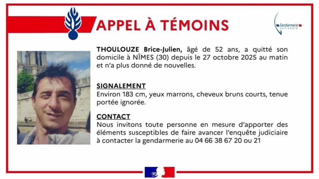 Nîmes : disparition inquiétante d’un homme de 52 ans