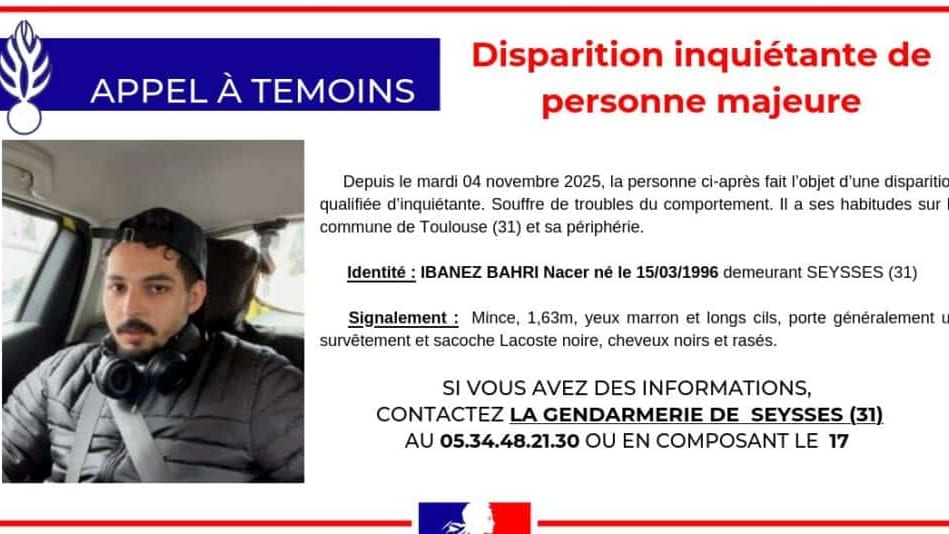 Haute-Garonne : disparition inquiétante d’un homme de 29 ans
