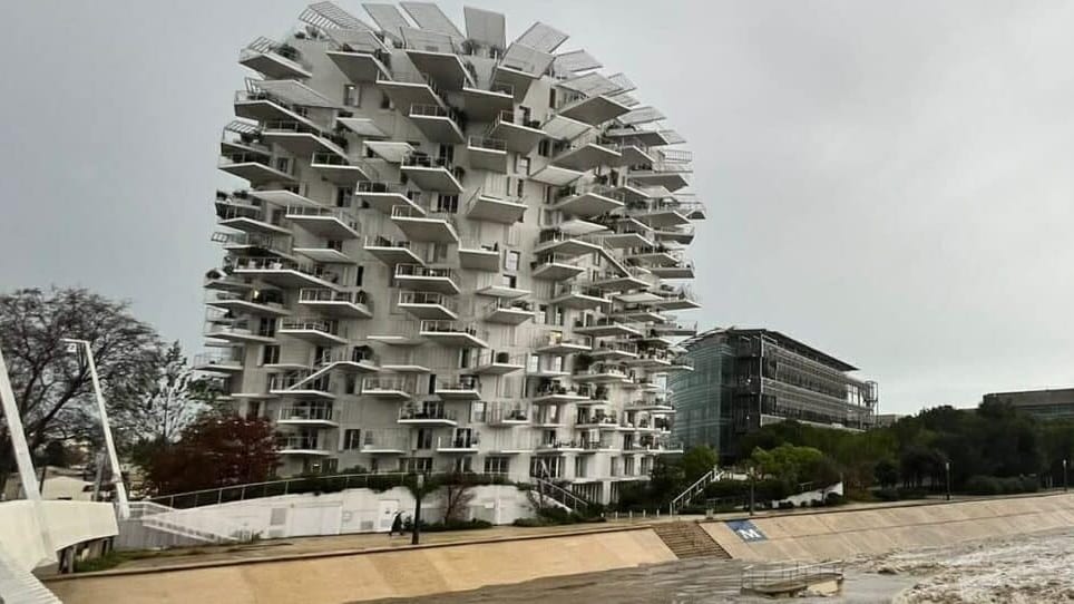 Montpellier : la crue du Lez en images, quartier Port Marianne
