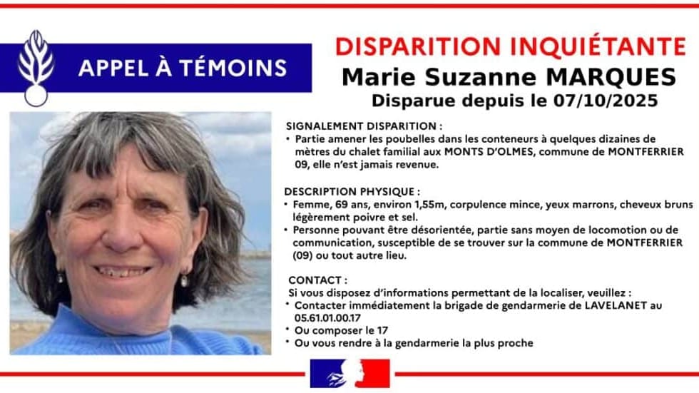 Ariège : six mois après sa disparition, Marie Suzanne Marques reste introuvable