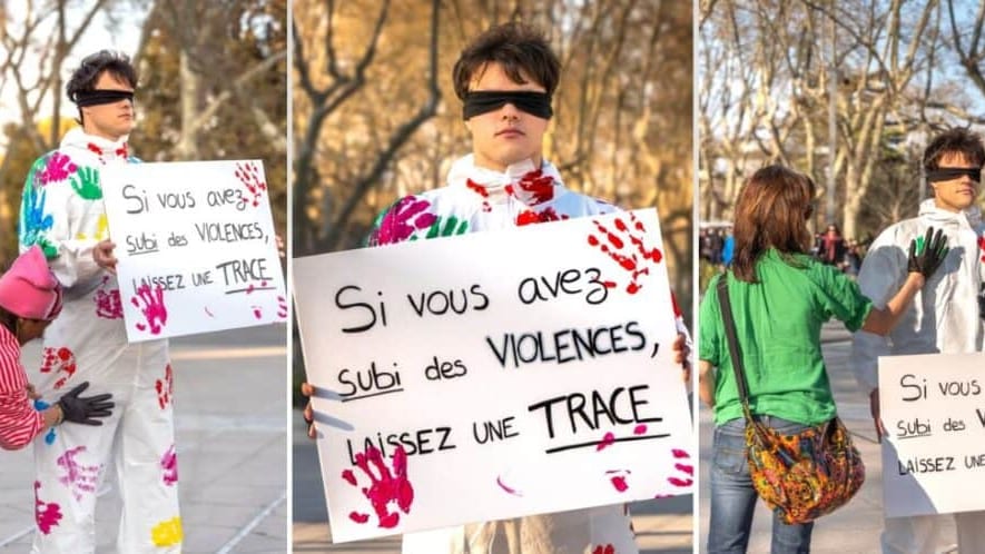 Montpellier : « Si vous avez subi des violences, laissez une trace », des empreintes qui brisent le silence