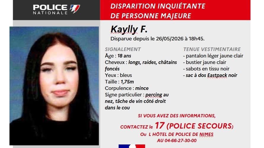 Gard : disparition inquiétante d’une jeune femme de 18 ans