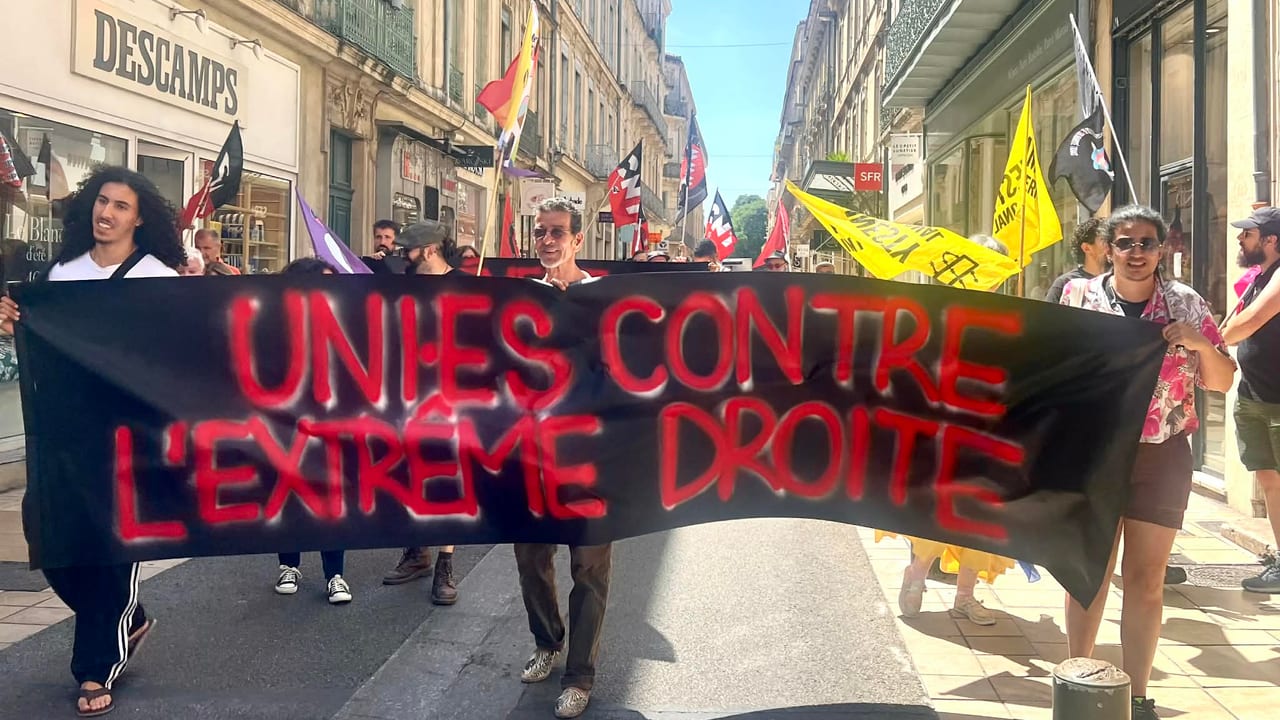 Marche contre l'extrême droite, ce samedi 6 juin. Photo Linda Mansouri