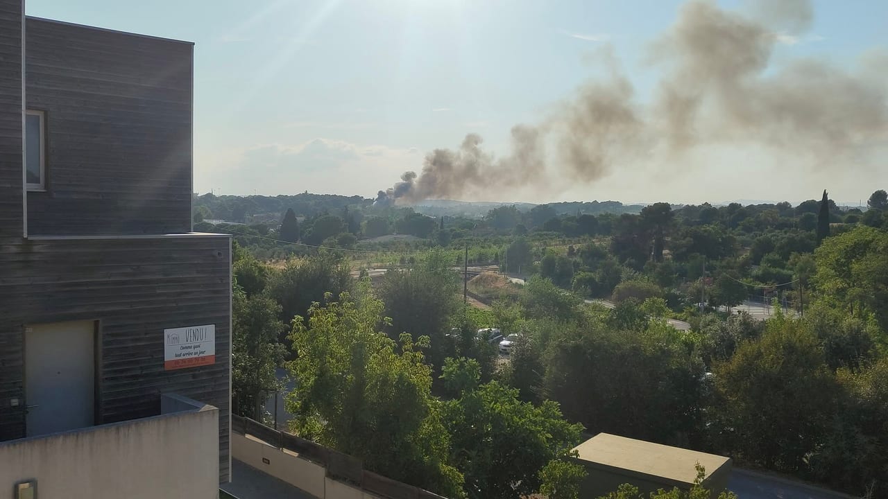 Photo Romain Hermet, incendie 18 juillet Montpellier