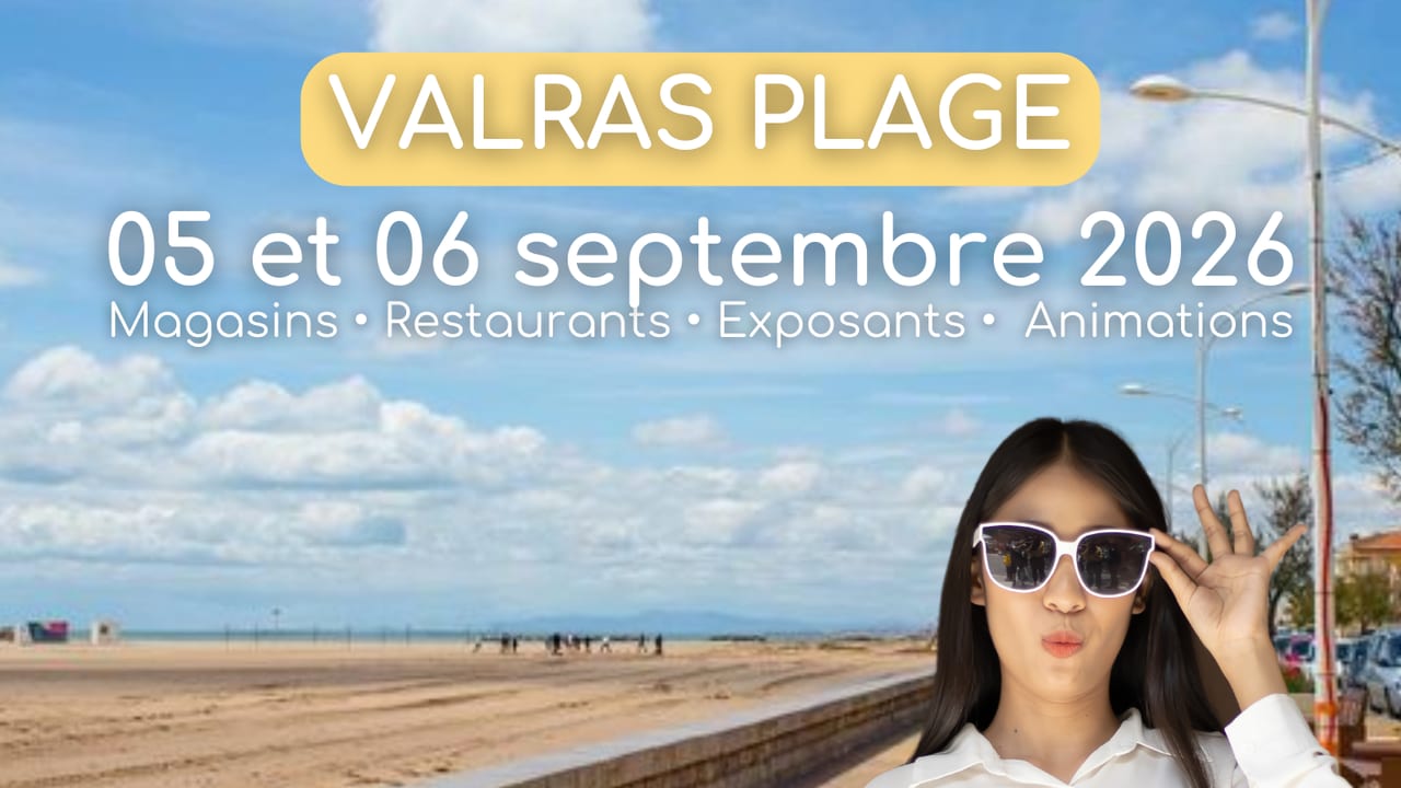 Hérault : une grande braderie des commerçants à Valras Plage ce week-end, affiche de promotion