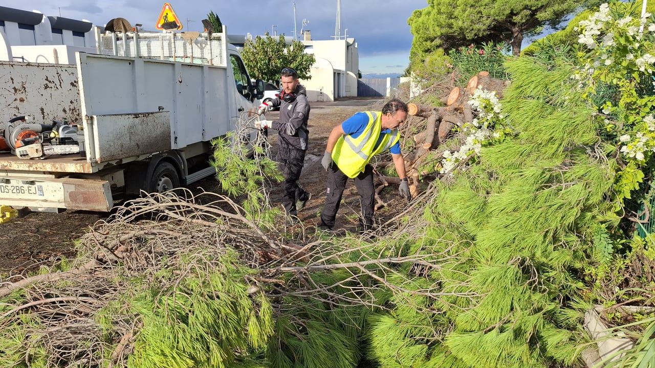 Petite Camargue : quatre agents viennent en aide au Grau du Roi après la tornade. Photo Petite Camargue